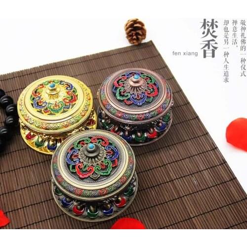 3PCS # Wholesale Buddhist article HOME Buddhist Temple High-grade gilding Lotus Buddhist incense burner copper FENG SHUI statue