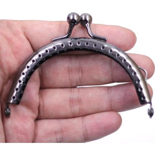 30PCS 8.5cm Gunmetal Black Arch Metal Purse Frames Kiss Clasps Clutch Buckle Handbag Handle Luggage Bag Hardware Accessories