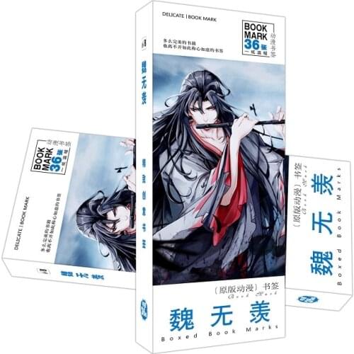 36 Pcs/Set Mo Dao Zu Shi Wei Wuxian Bookmark Cartoon Book Holder Message Card Stationery Bookmarks