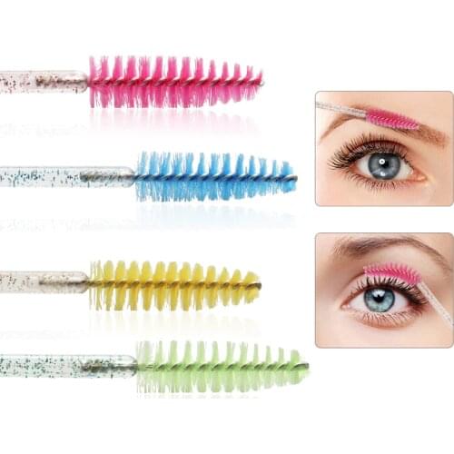 50Pcs Disposable Eyelashes Spoolie Brushes Eye Lashes Extension Professional Tools Makeup Brush Comb Mascara Wands For Whosale