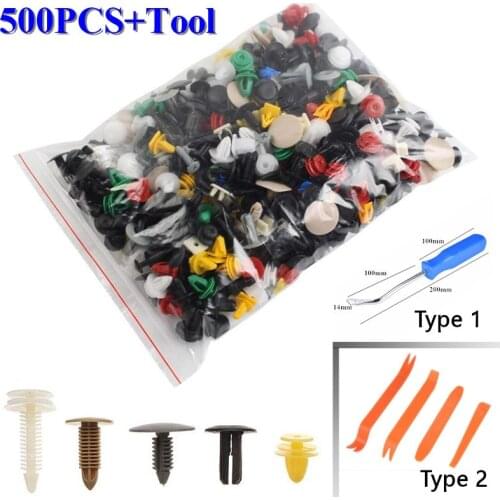 500 Pieces New Mixed Fasteners Clip and Tools Universal Auto Bumper Car Door Panel Fender Retainer Rivet Plastic Clip for Toyota