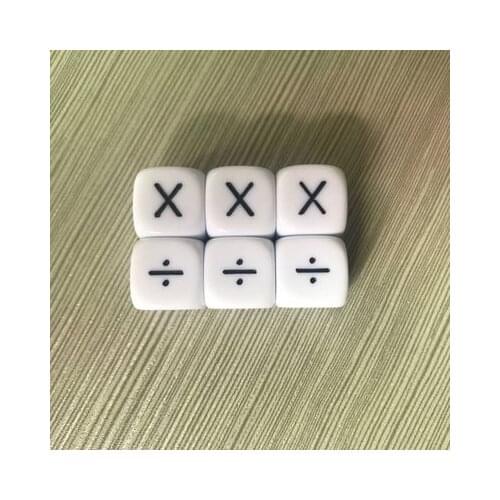 6Pcs/set New Multiplication and division Dices Symbol Dice Operation Baby Teaching Assistant Props 16mm