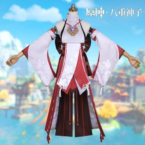 Anime Genshin Impact Yae Game Suit Gorgeous Kimono Lovely Uniform Full Set Cosplay Costume Halloween Women Free Shipping 2021New