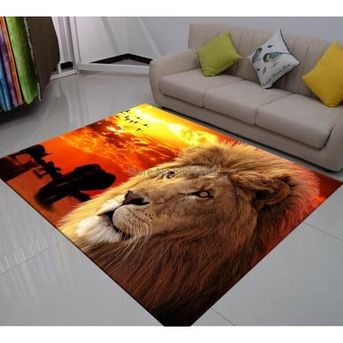 3D Printed Large Carpets Lion Tiger Animals Mat Soft Polyester Area Rugs Anti Slip Rug for Living Room Home Decor