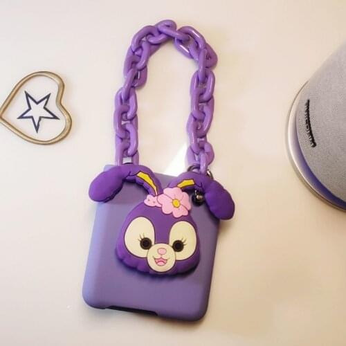 Suitable for Samsung Galaxy zflip mobile phone case f7070 f7000 folding 5g portable chain purple rabbit bracket