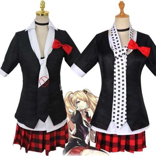 Danganronpa Junko Enoshima Cosplay Suits Dress Lingeri Shirt Skirt Collar Womens panties Girl Costume Sexy Anime Clothes