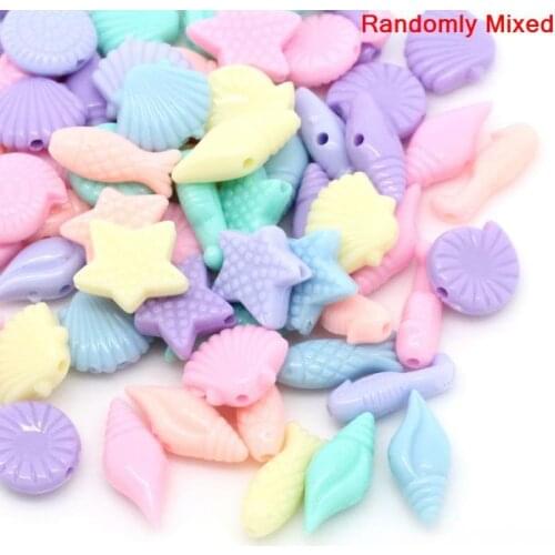 DoreenBeads Acrylic Spacer Beads The Undersea World Animal Round Pastel Mixed Color 17x7mm-12x11mm,Hole:Approx 1.5mm,300PCs