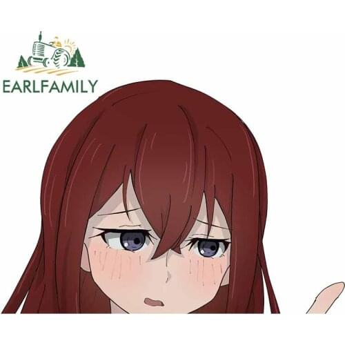 EARLFAMILY 13cm x 8.6cm for Steins Gate Funny Car Stickers and Decals Anime Graphics Bumper Window Vinyl Car Wrap Scratch-Proof