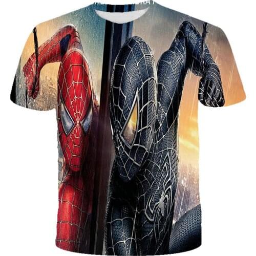 Marvel Spider Men 3D Printed T-shirt For Men Clothes 2021 Summer New Avengers Movie Funny Tshirts Tops Plus Size 110-6XL