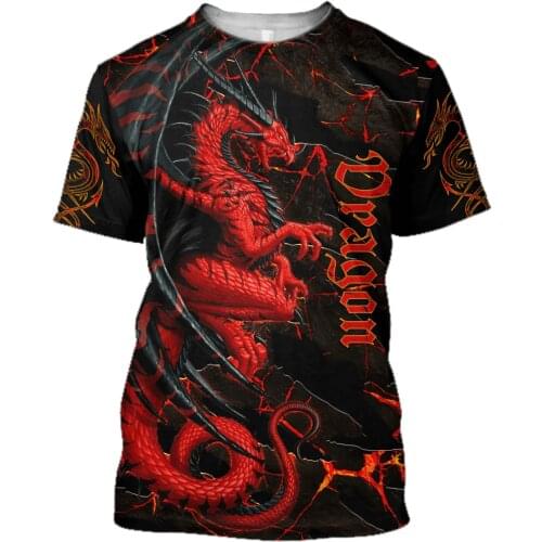 Skull Dragon Scales Spirit Art Men 3D Full Print T-shirts Summer Fashion Short Sleeve Tee Harajuku Punk Style Women/Unisex-1
