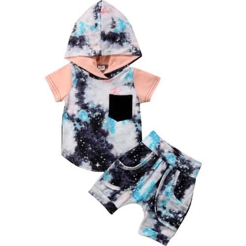 Pudcoco Fast Shipping 0-4Years Newborn Baby Boy Clothing Set Summer Short Sleeve Hodded T Shirt Top Print Shorts 2pcs Boy Outfit