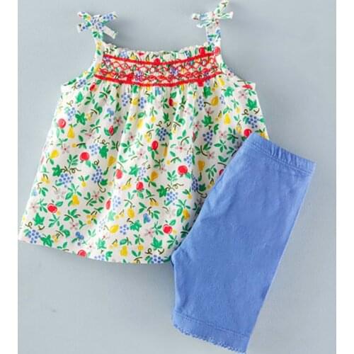 Little Maven Brand GIRLS CLOTHING SET Summer Casual Kids Baby Clothes Vest Flower Decoration 100% Cotton Shorts Children Clothes