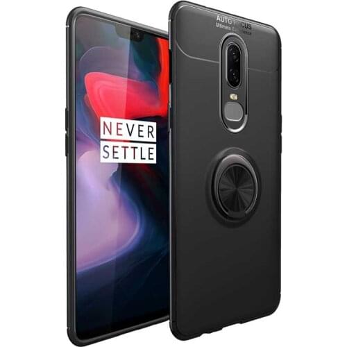 Soft tpu brackect phone case for oneplus6 new silicone thin anti-knock rotatable holder protective back cover for oneplus 6t
