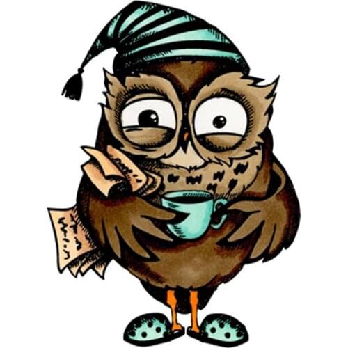 Sleeping Owl Coffee Metal Cutting Dies Matching Clear Silicone Stamp Crafts Card Album Making Scrapbooking DIY Stencil 2020