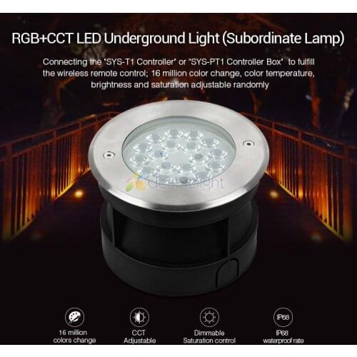 Milight 5W SYS-RD1 9W SYS-RD2 RGB+CCT LED Underground Light Outdoor Waterproof Subordinate Light APP/WIFI/Amazon Voice Control