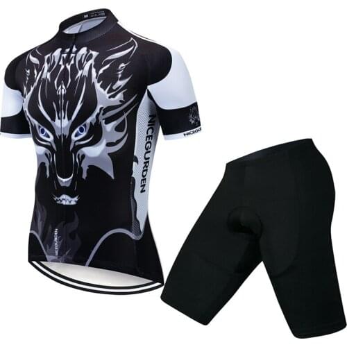 2021 Mens Mountain Bike Jersey Breathable Short Sleeve Set Strap Bike Clothing Quick-drying Bike Shirt Sports Equipment Cycling