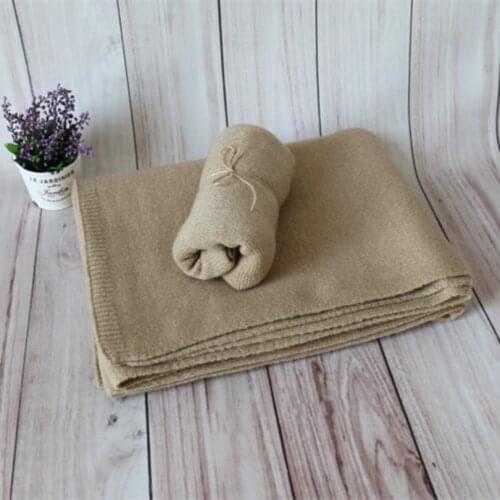 Baby Wrap Set Sweater Fabric Backdrops Brown Posing Fabric Baby Swaddle Blanket Stretch Knit Wrap Swaddle Cocoon Photo Props