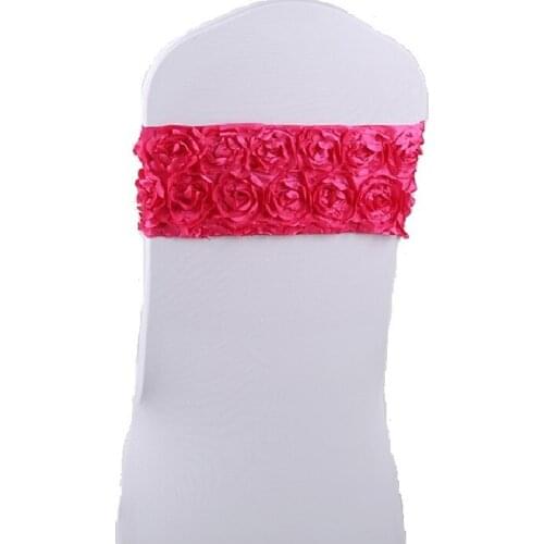 Spandex flower bowknot decoration set rose wedding chair cover flower chair back