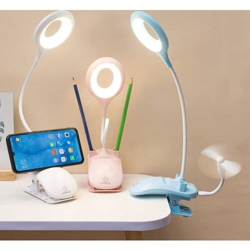 Touch Clip Study Lamps Child Table Lamp Led Desk Lamp Flexible USB Rechargeable Work Reading Light For Home Bedside 3 Brightness