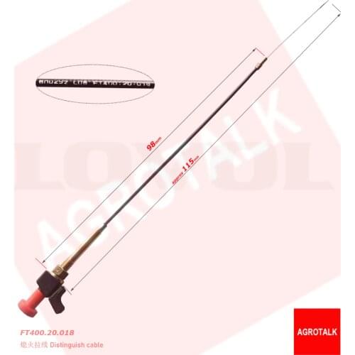 Extinguish wire for Foton lovol FT454, TB404C, TB504 etc, also Luzhong LZT404-LZT554 tractor, part number: FT400.20.018