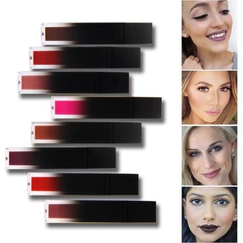 Wholesale 8 Colors Matte Liquid Lipstick Lipgloss Natural Moisturizer Waterproof Velvet Lipstick Makeup Private Label Lip Gloss
