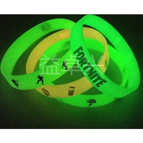 Original Luminous Silicone Bracelet Fortnite Game Rubber Trend Adult men women Toys Figure Model Pattern Kid Birthday Toy Gift