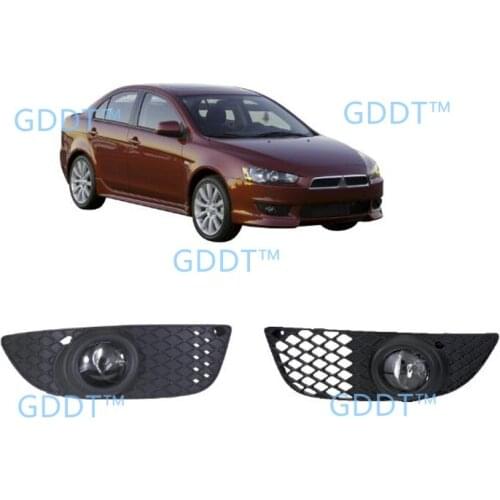 Full Set Fog Lights H11 Front Lamps with Wires Grille Covers for Lancer Lancer-ex 2008 2009 2010 2011 2012 2013 2014 with Bulbs