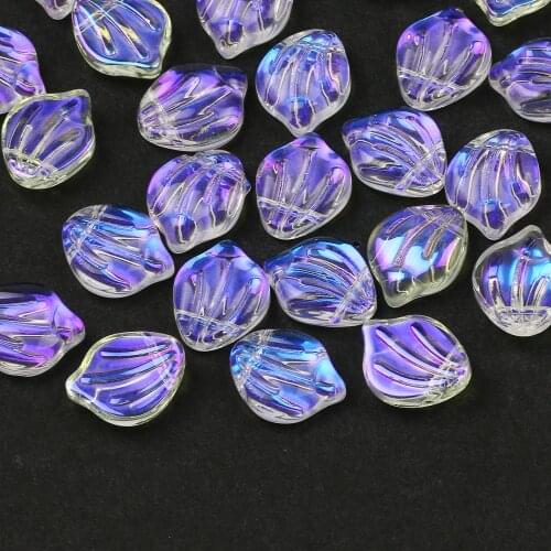 30pcs Transparent White Glass Beads Petal Shape Loose Spacer Beads For Jewelry Making Diy Necklace Bracelet Accessories