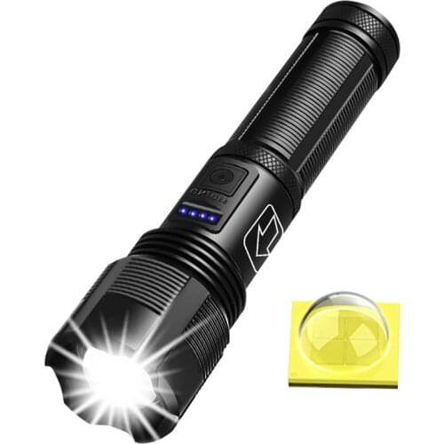 Lampe LED Tactique Ultra Puissante, Étanche, Rechargeable Par USB, Lanterne De Camping Ultra Lumineuse, XHP50 Emergency Bike