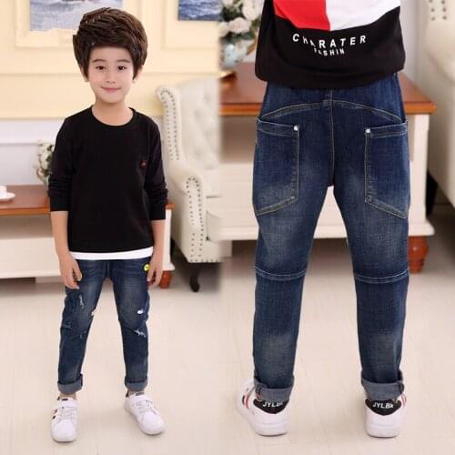 2018 Spring Kids Pants Girls Baby Boys Jeans Thick Children Jeans for Boys Kids Casual Denim Pants Toddler Kids Clothing 5-12Y