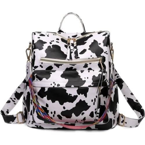 GZM Womens Backpack High Quality Zebra Print Backpack Fashion Animal Printing Large Capacity Schoolbag PU leather Bookbag