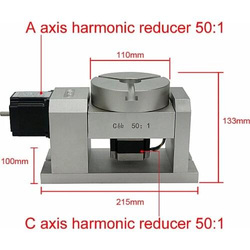 Harmonic drive reducer gearbox CNC 4th 5th A B Rotary axis Speed reducing ratio 50:1 for milling machine