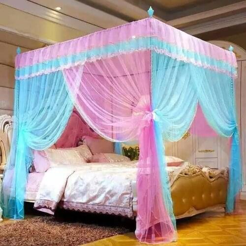 2021 new multi-color student dormitory mosquito net household 1.5m bed encrypted palace landing net 1.8m1.2m2m without bracket