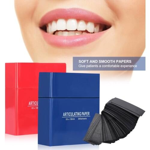 300 Sheets/Box Soft Smooth Papers Dental Anticulating Papers Teeth Care Strip Dental Safe Orthodontic Strip Dentistry Equipment