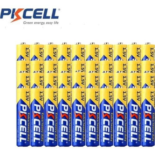 40Pcs PKCELL 1.5v AAA battery 3A R03P UM4 Zinc Carbon for CD player power remote Supper Heavy Duty Dry And Primary Battery