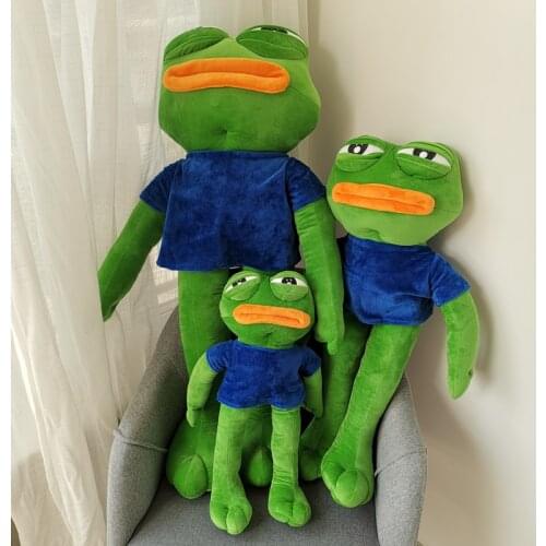 50/70/90cm Pepe The Frog Sad Frog Plush Toys Soft Stuffed Animal Dolls For Kid Birthday Gift