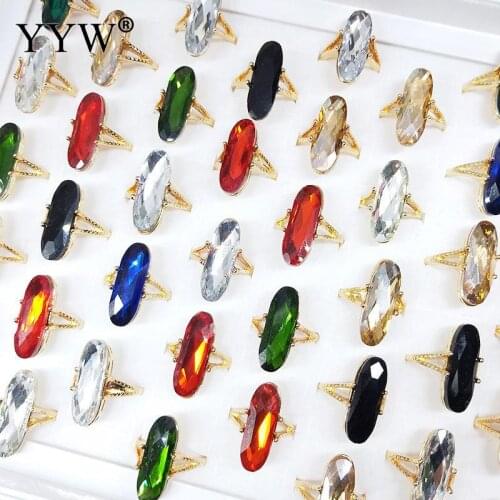 50pcs wholesale bulk lots womens smoothy mixed color stone finger rings couple wedding jewelry engagement mens ring party circle