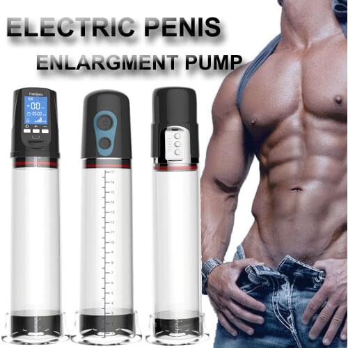 Electric Penis Pump Sex Toy for Men Male Vacuum Strong Lasting Extender Enhancer Dick Enlargement Erection Adult Goods