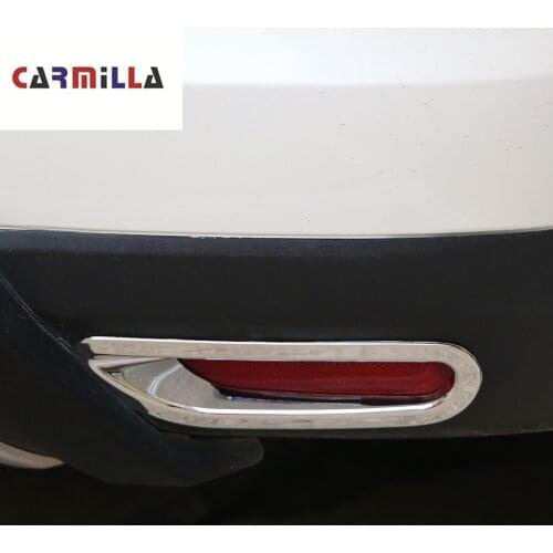 Car Styling Chrome Rear Bumper Fog Light Lamp Covers Reflector for Nissan X-Trail T32 Rogue 2014-2017 Molding Accessories