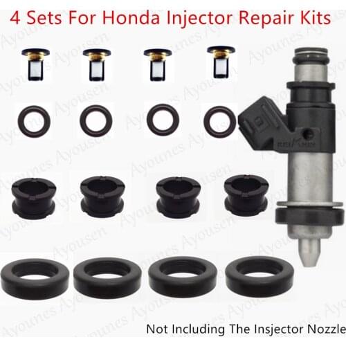 Free shipping 4sets wholesale fuel injector repair kit & service kit for honda CRV RD2 B20b 06164-PCA-000 Replacement parts