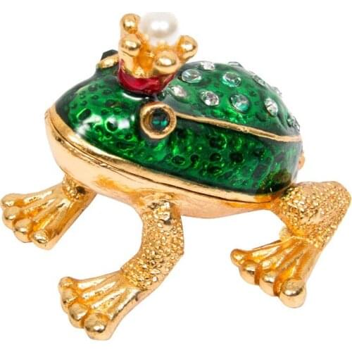 FLETCHER Brand Metal Exquisite Artificial Frog Wearing a Crown for Party Decoration