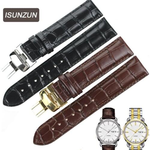 ISUNZUN Watch Straps For Tissot 1853 T065430A Genuine leather Watch Band Nato Leather Strap T065 Watchbands