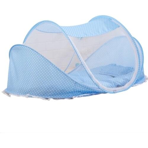 Baby child folding mosquito net with sleeping pad pillow , mosquito beds with cover