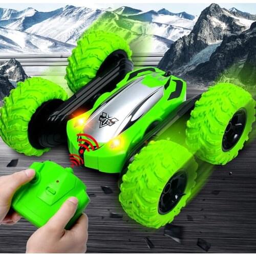 360 Degree Rotation Double-Sided Tipping Bucket Remote Control Toy Car Kids Gift