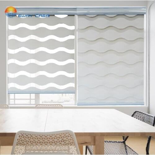 EWAY CASA New Style Waterproof Zebra Blinds Customized Polyester Zebra Shades For Kitchen Or Bathroom ZB_TC_20/21/22