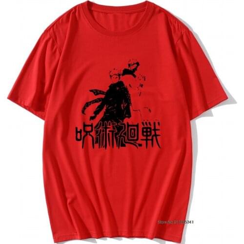 Anime Jujutsu Kaisen Retro Kawaii T Shirt Men Short Sleeve Manga Graphic Tshirt Cotton T-shirt Ryomen Sukuna Tee Tops Clothing