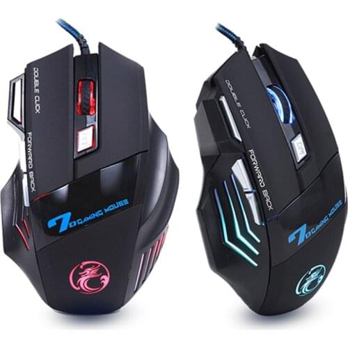 Ergonomic mouse game player, USB cable, 7 buttons, LED 5500 DPI, for PC games X7, Quiet, backlit, PC and laptop