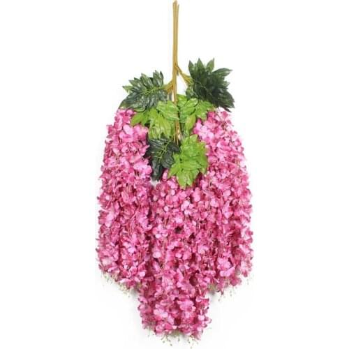 12Pack Artificial Wisteria Hanging Garland Flowers Arts Ceremony Home Wedding QX2E