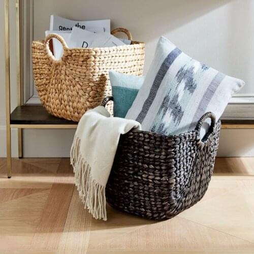 Natural straw storage basket woven basket for organizing
