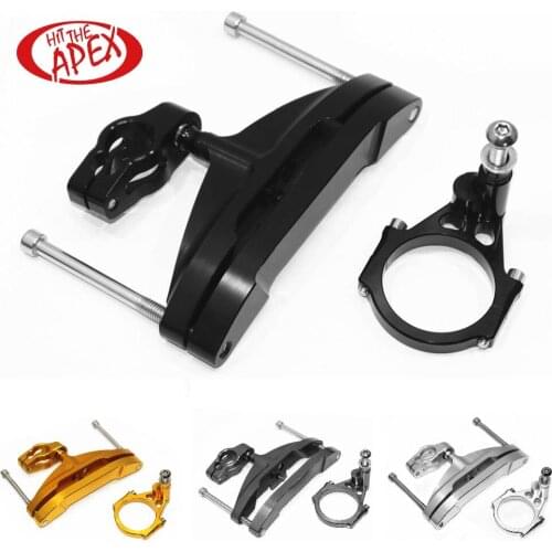 Motorcycle Stabilizer Steering Damper Bracket Mount Holder Kit Compatible for FZ1 Fazer 2006-2017 CNC Cutting Aluminum Alloy
